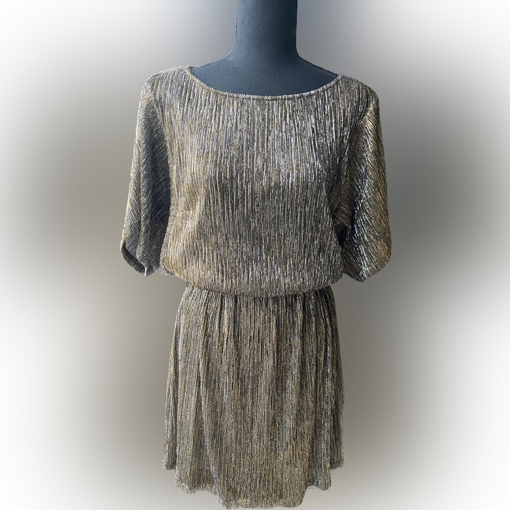 Ali & Ro Dress, Size 6, Gold Multi Metallic